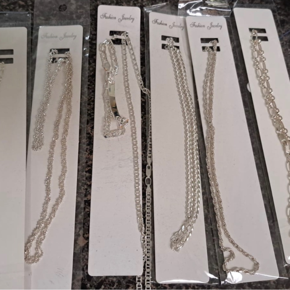 silver chain and bracelet set